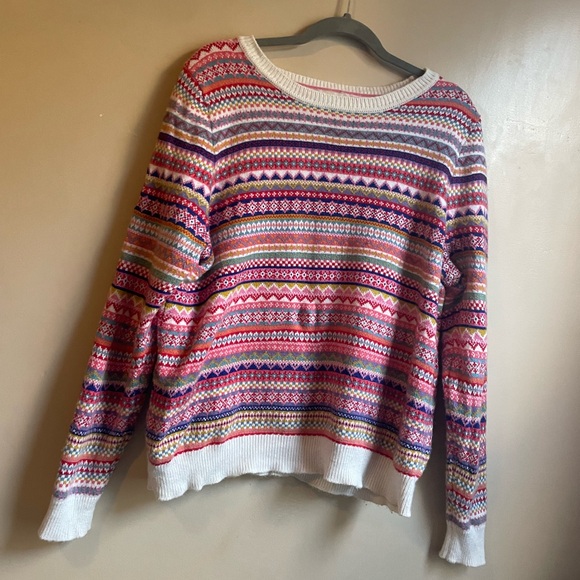 Boden wool and cashmere blend colorful artsy sweater in size XL - Picture 3 of 9
